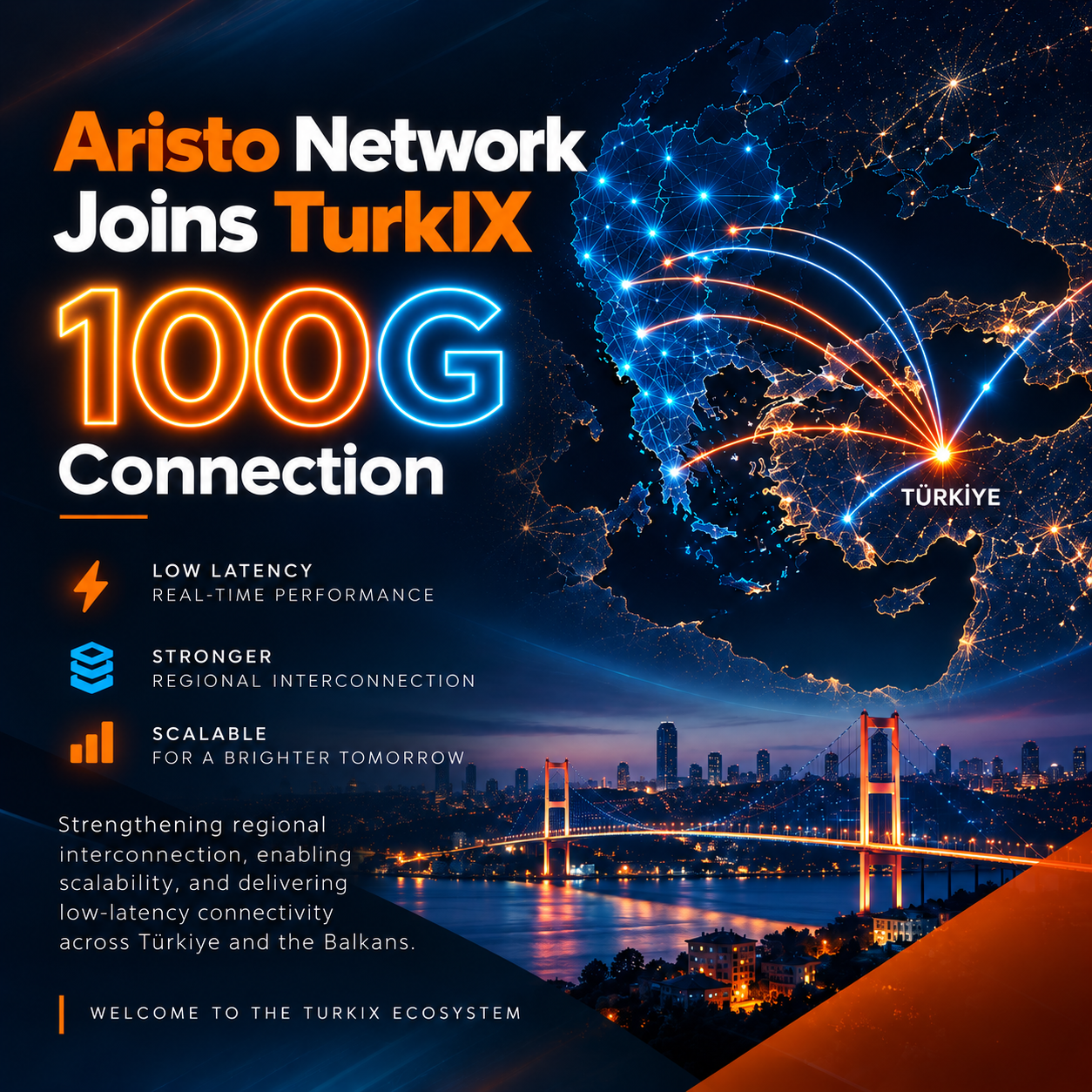 Aristo Network joined TurkIX at 100G